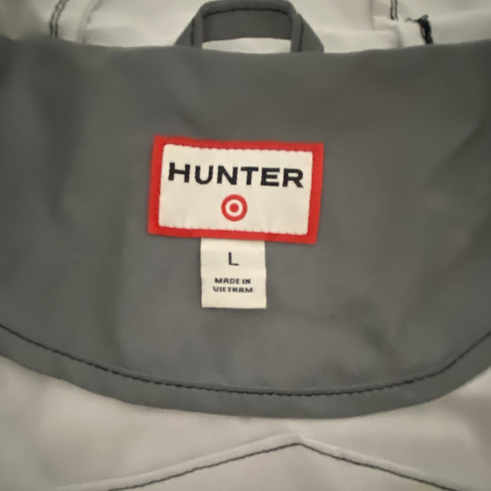 Hunter Jacket Womens Large Gray Hooded Rain Coat Full Zip Lightweight Casual