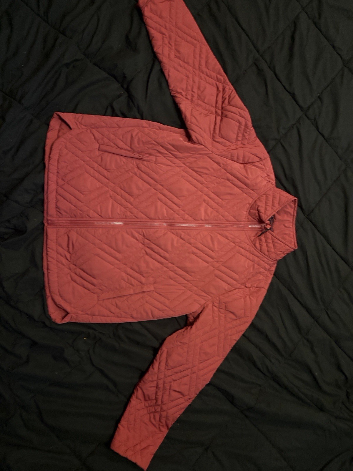 Voyager Women’s Red Quilted Full Zip Jacket XL Lightweight Short Length