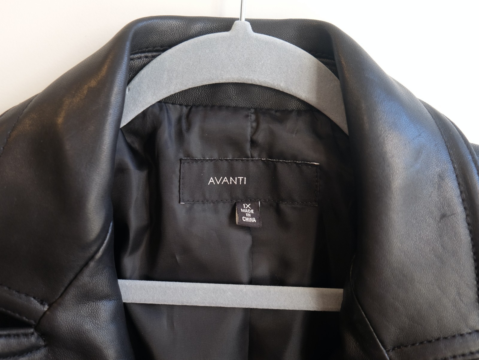 Avanti Black 100% Genuine Leather Jacket Button Up Extra Large 1X Single Blazer