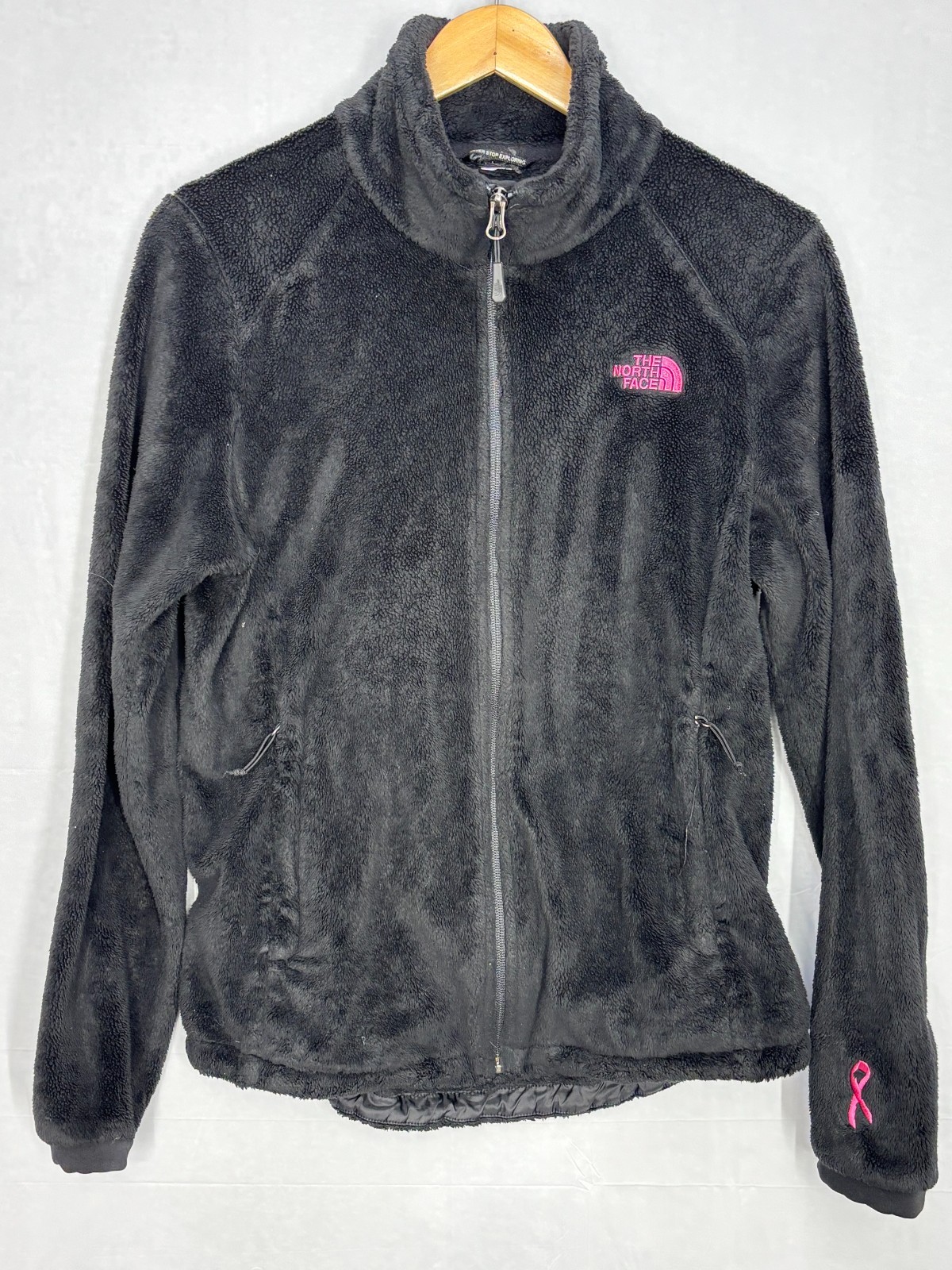 The North Face Osito Fleece Jacket Womens Black Breast Cancer Awareness Medium