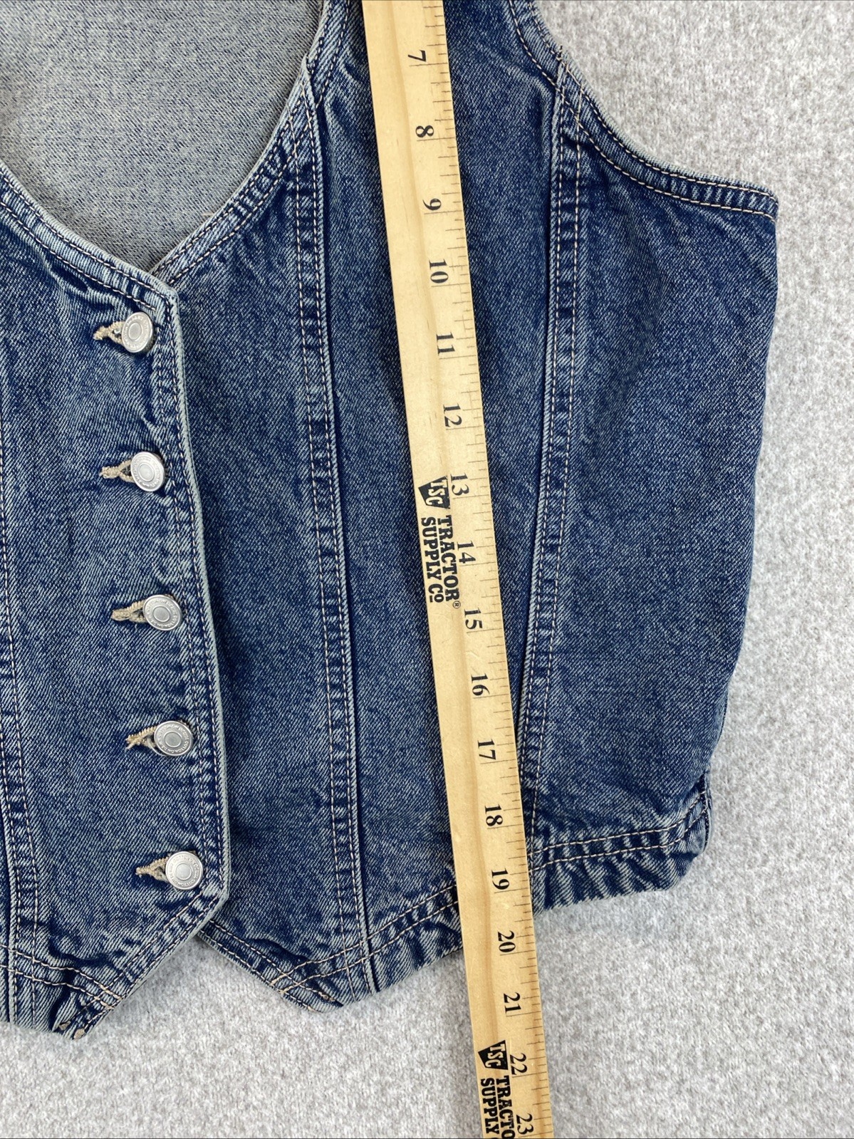 Cotton On Women’s L Denim Vest Button 100% Cotton Y2K 90s TX Tuxedo Western