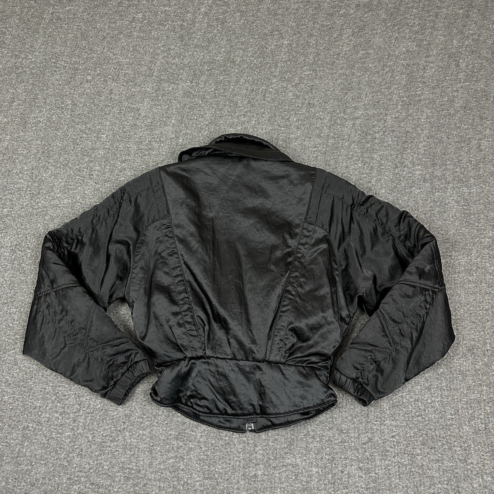 Vintage 1980’s NILS Women’s Batwing Ski Jacket Size 10 Black Nylon Made In USA