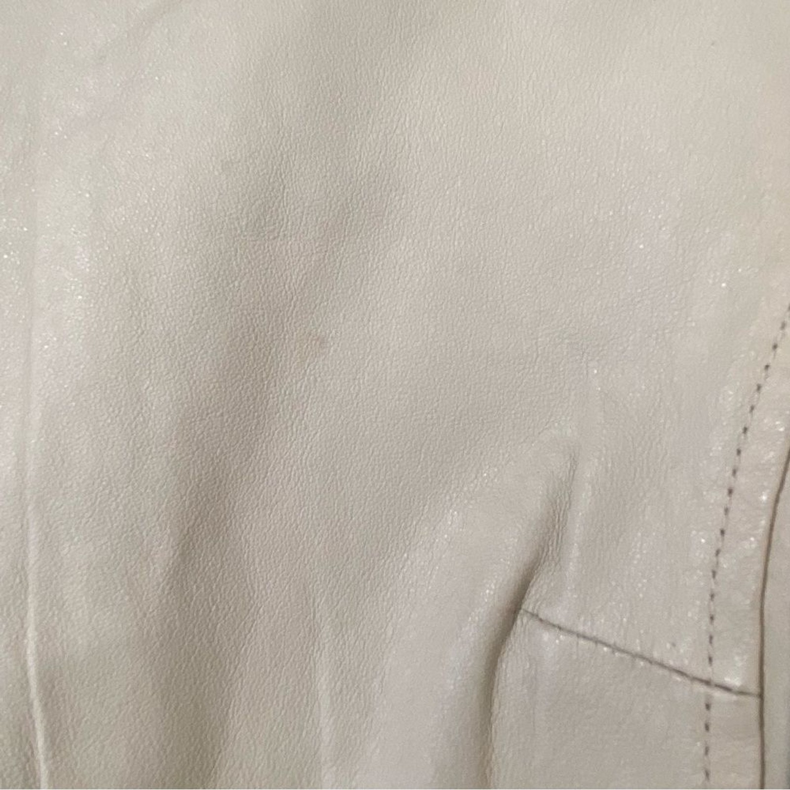 BB Dakota Steve Madden Cream Leather Jacket Minimalist Moto Size S