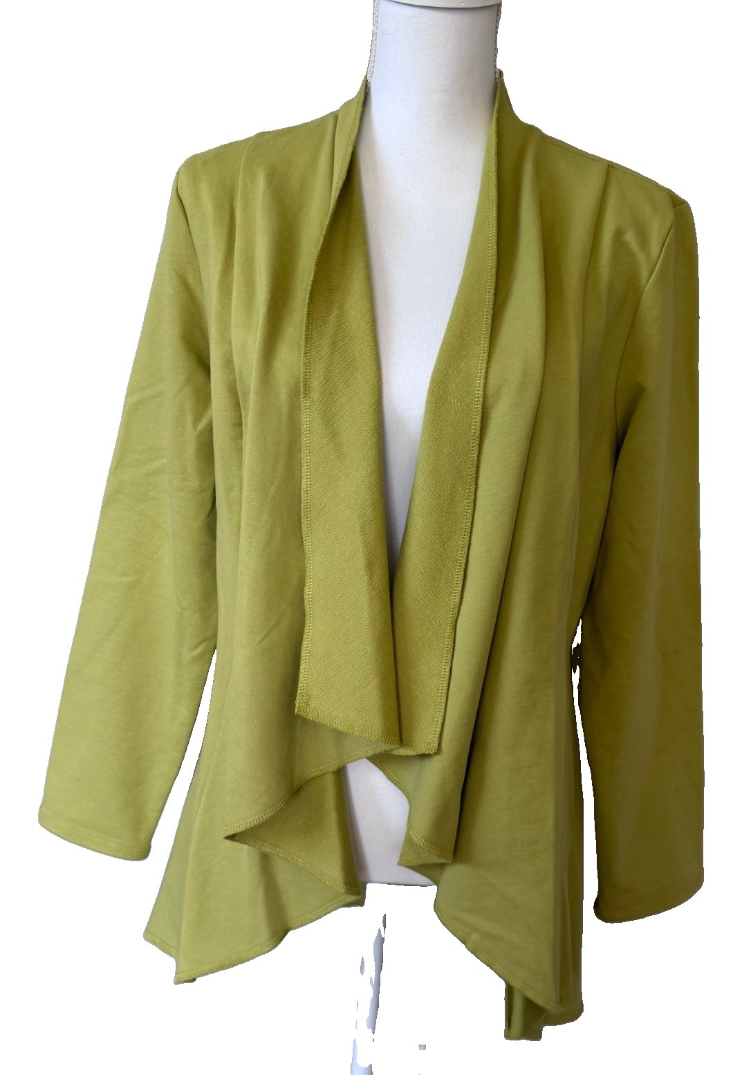 Habitat Chartreuse Draped Asymmetric Stud Smooth Open Jacket L