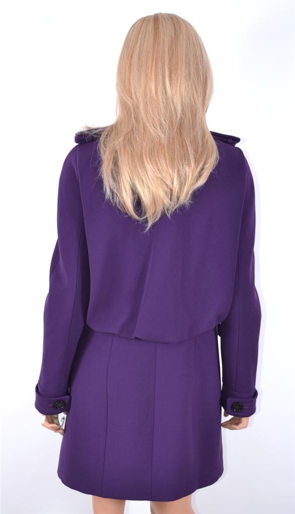 New Burberry Prorsum $2,595 Purple Wool Runway Military Coat Jacket 12 46