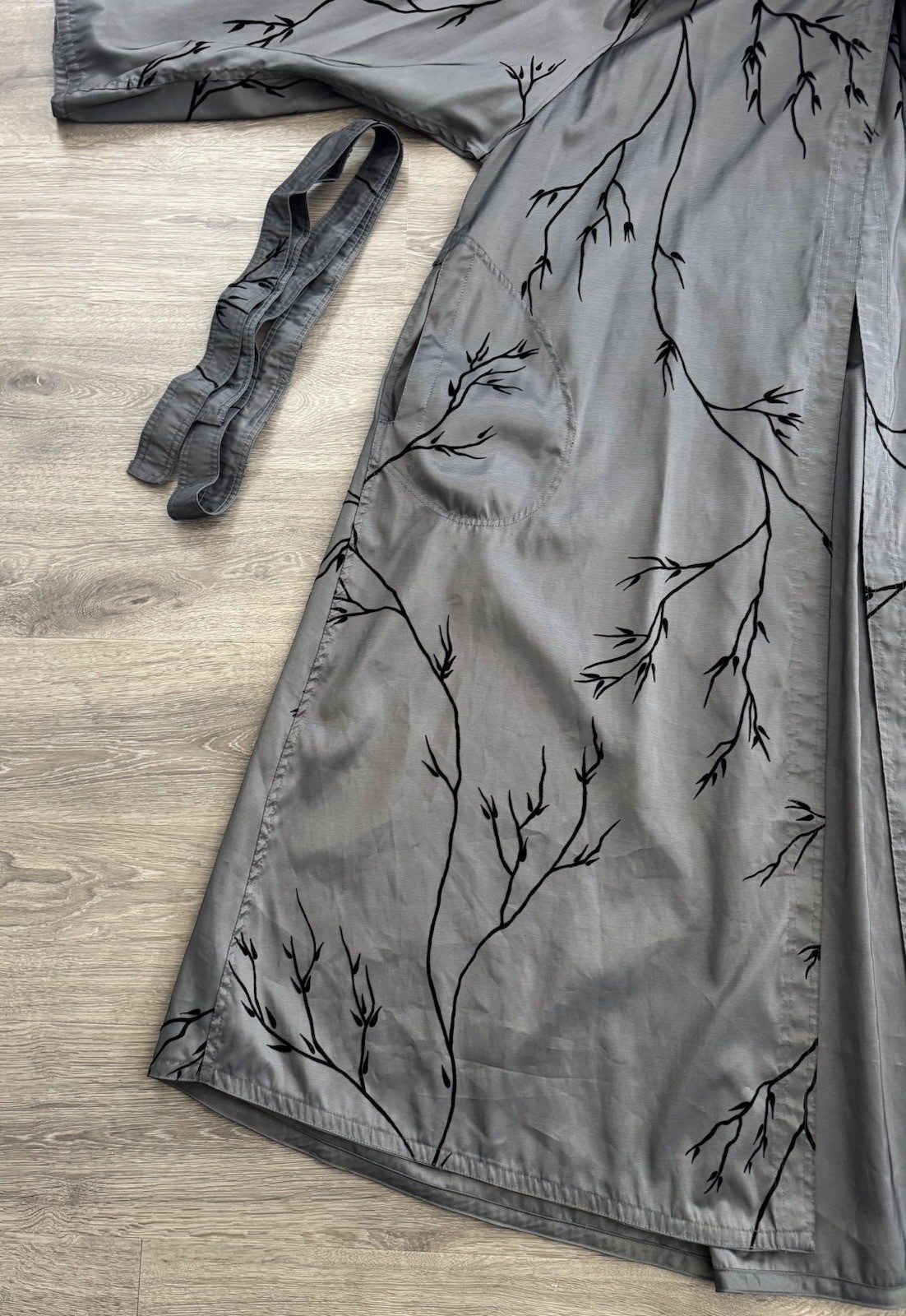 Mycra Pac Now Reversible GRAY Opera-Style Rain Coat Hood M/ L Donatella Velvet
