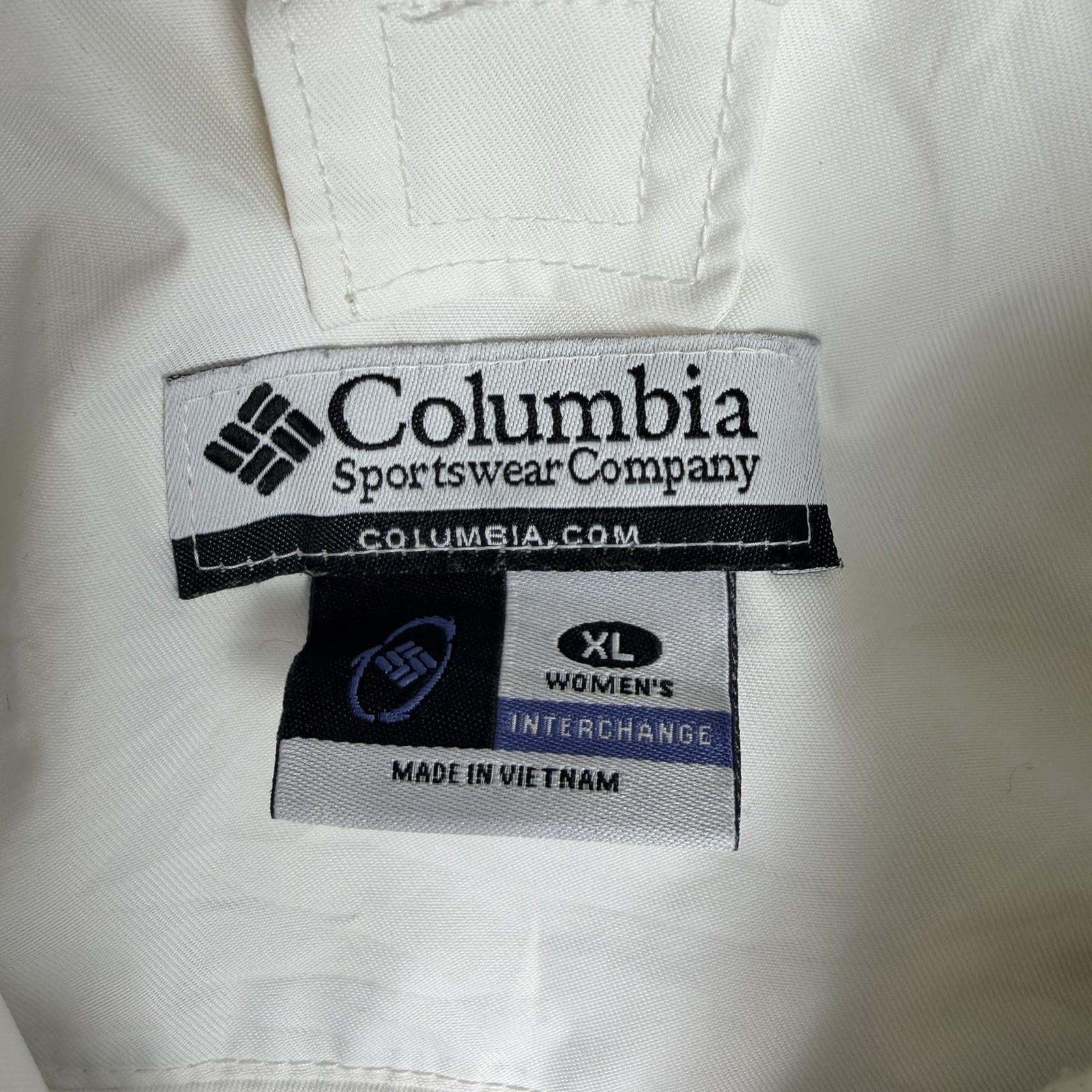 Columbia women’s Interchange Jacket XL White Waterproof Ski Snow Hooded Coat