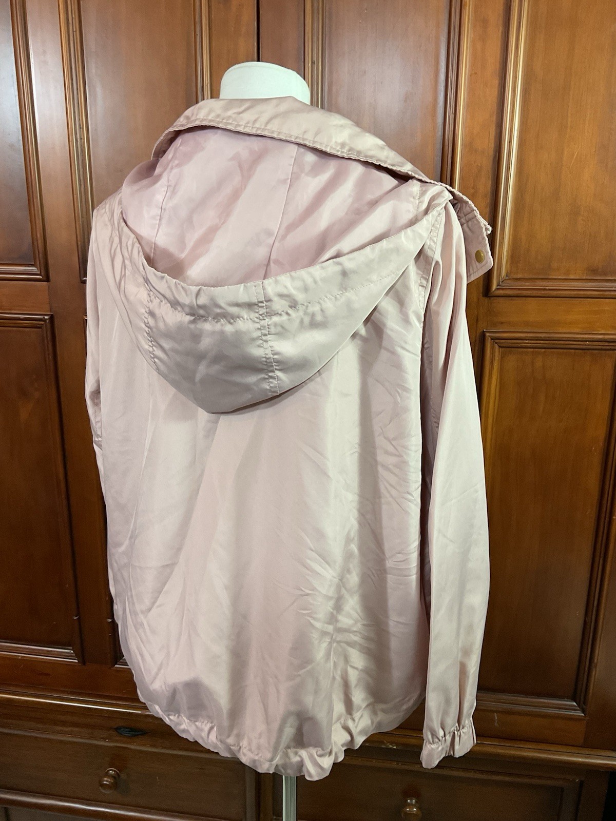 Catherine Malandrino Jacket Lightweight Solid Pink Size Small Women’s Hooded Zip