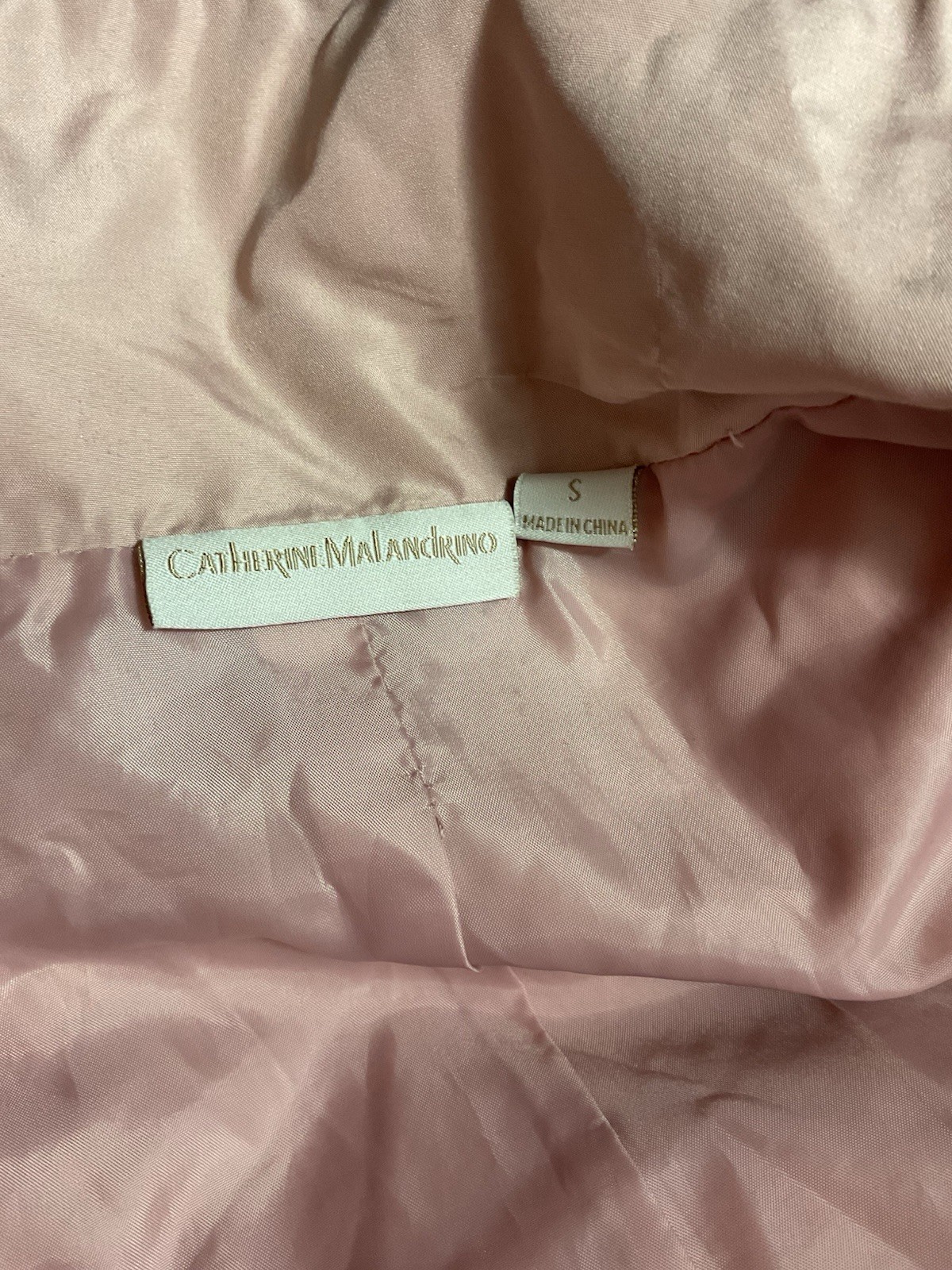 Catherine Malandrino Jacket Lightweight Solid Pink Size Small Women’s Hooded Zip