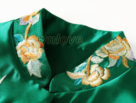 Womens Tang Jackets Silk Chinese Style Retro Single Embroidered Windbreaker SZ