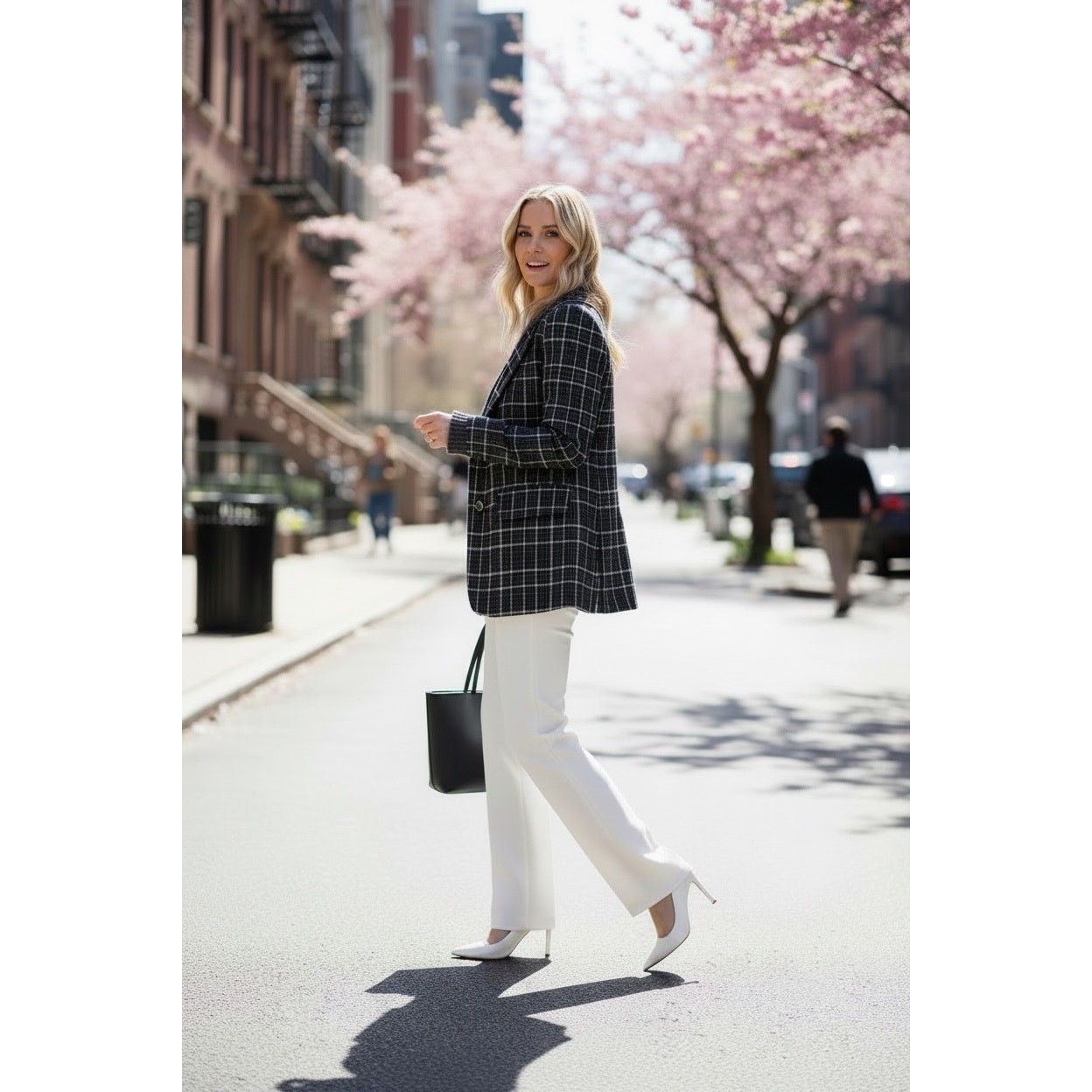 FREE PEOPLE JACKET L BLAZER OVERSIZED CHECK GINGHAM ACADEMIA GRUNGE EDGY