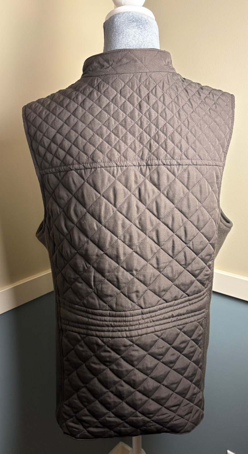 J Jill Sz L Brown Quilted Side Goring Stretch Pockets Back Band Camping Hiking