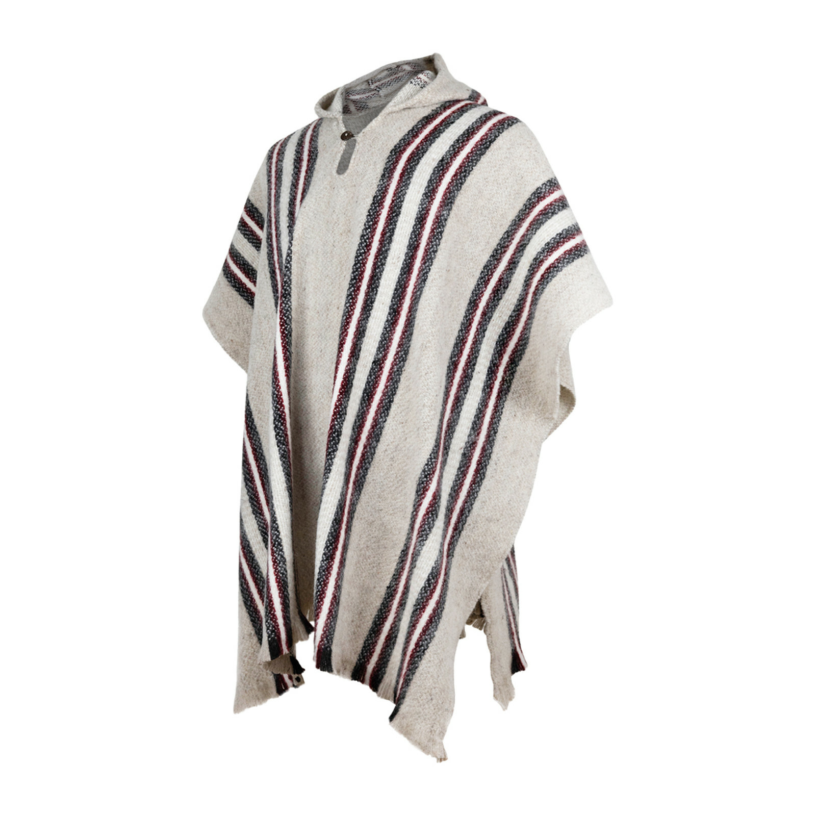 LLAMA WOOL MENS UNISEX SOUTH AMERICAN HANDWOVEN PONCHO CAPE COAT JACKET CLOAK