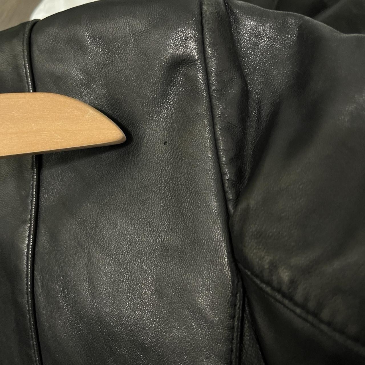 90s Black Leather Jacket Women’s Small Worthington Lambskin Full Zip Vintage
