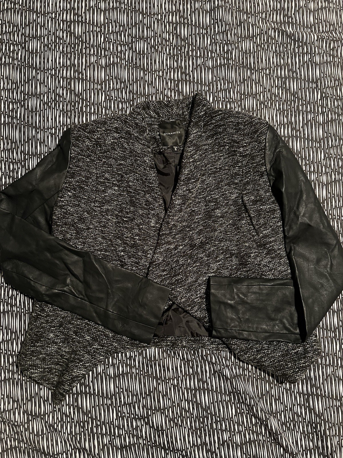 Dynamite Faux Leather Sleeves Jacket