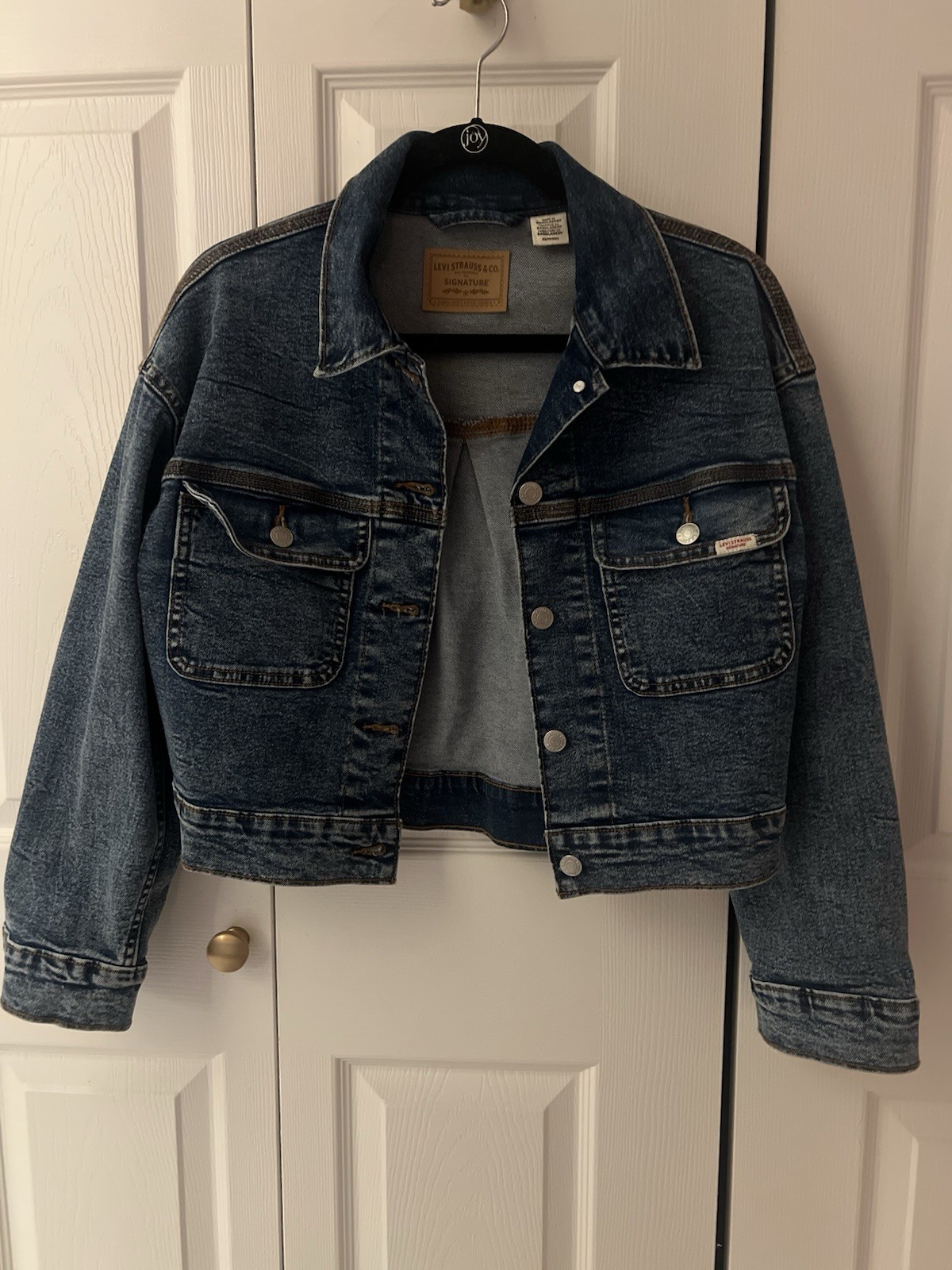 Signature by Levi Strauss & Co. Blue Jean Jacket XS Oversized Fit, W Pockets