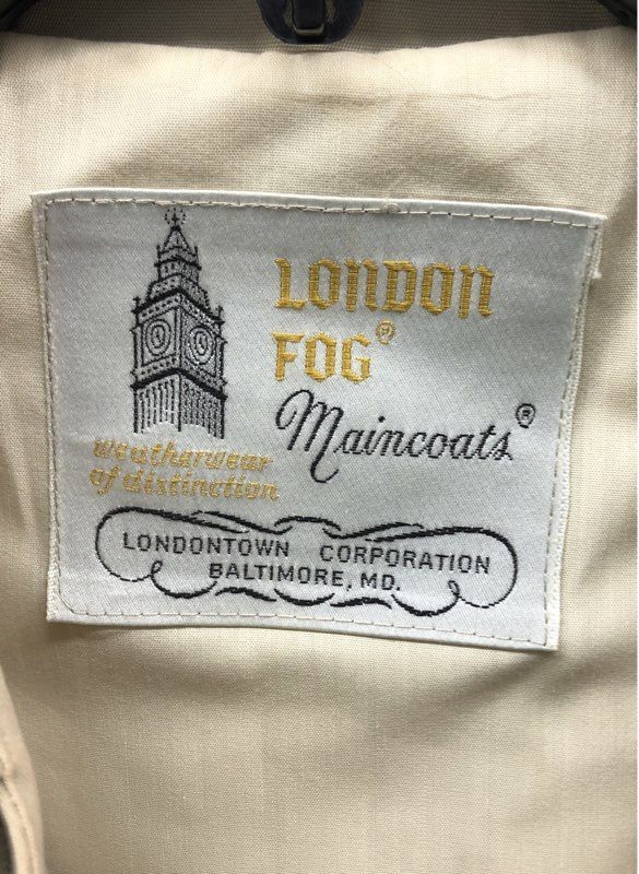 Vintage 80s London Fog Women’s Beige Maincoat Belted Trench Coat Size 10 PET