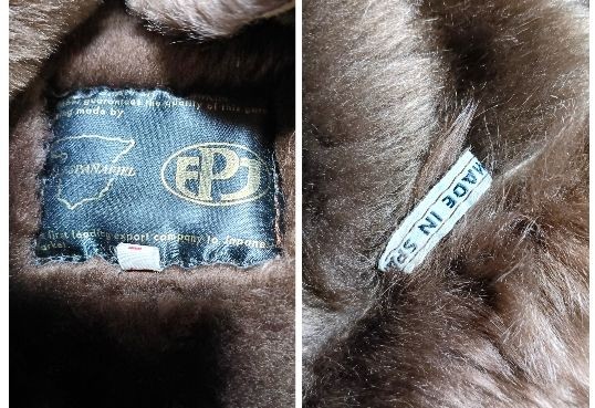Real Mouton Fur Coat Shearling Jacket Spain Warm Brown M