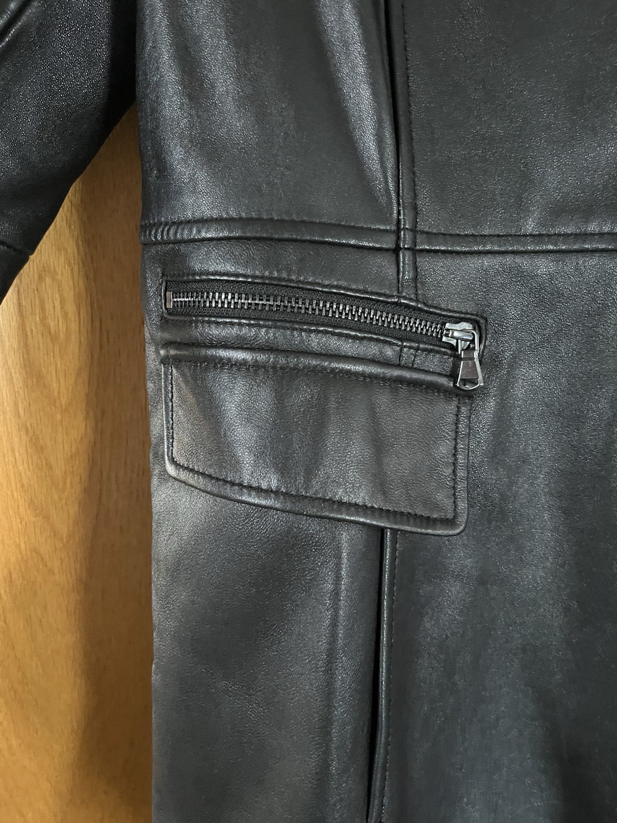 Vintage 90s Wilsons Black Leather Jacket Long XL