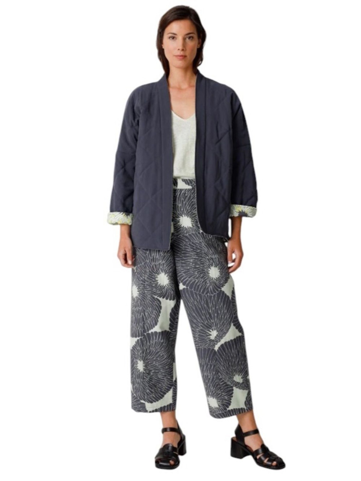 SKFK Kata Rare Reversible Quilted Jacket Art Print EcoVero NWT Medium