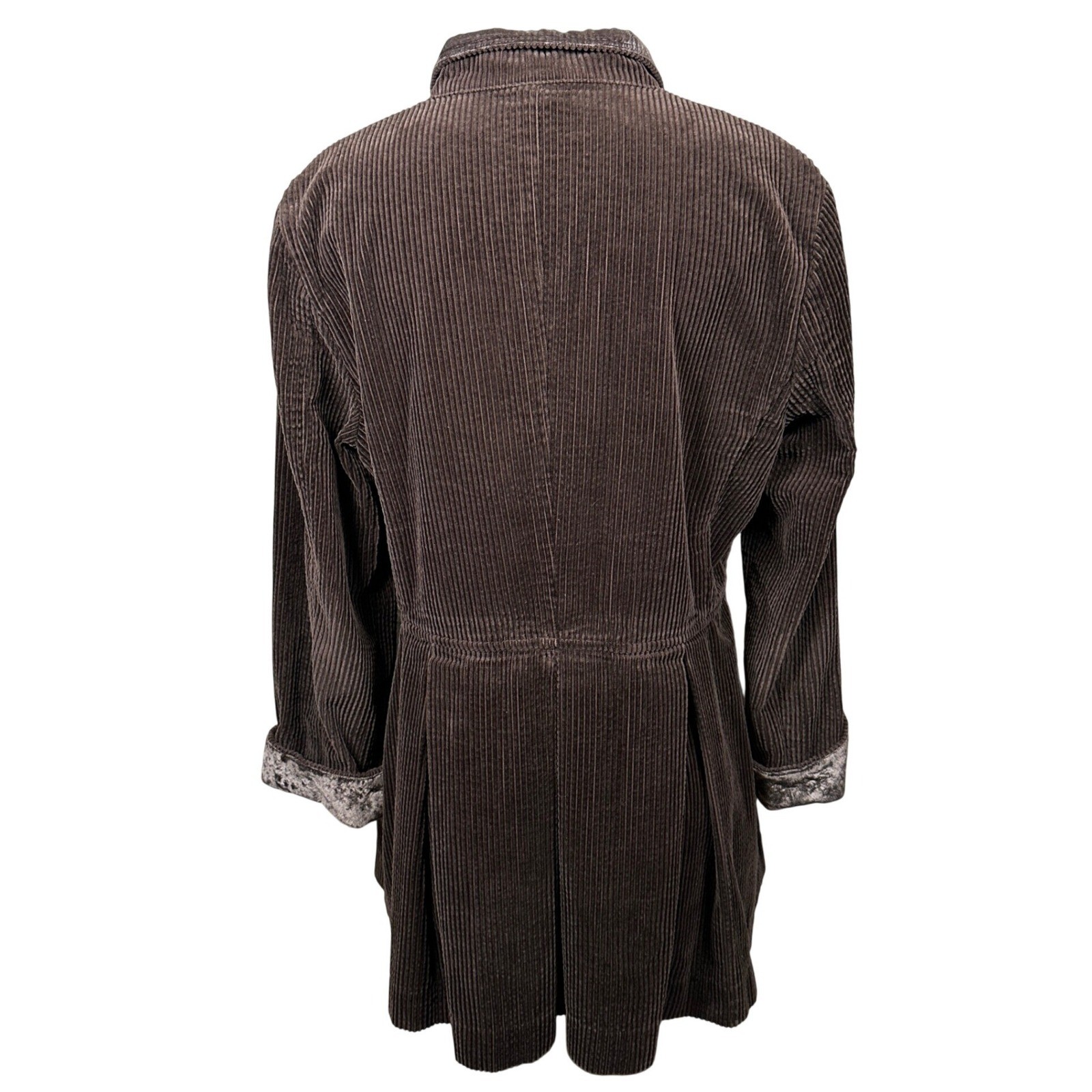 J. Jill Brown Corduroy Jacket Velvet Button 100 Cotton Coat Med Dark Academia