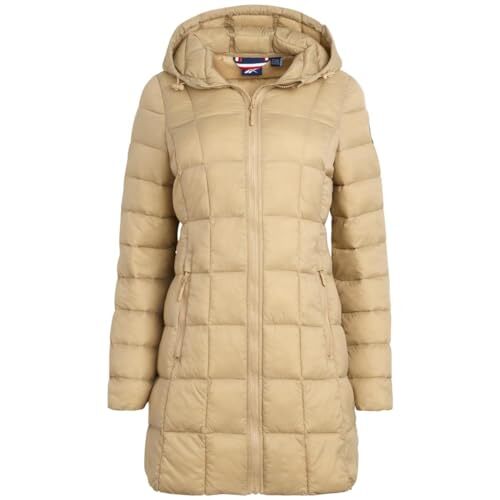 REEBOK WOMENS CLASSIC LONG GLACIER SHIELD COAT – SIZE MEDIUM – BIEGE – OLRB602EC