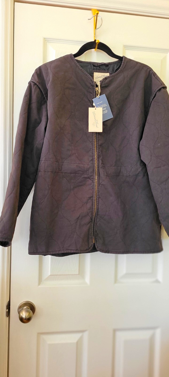 Universal Thread Women’s Gray Quilted Full Zip Jacket w/ Pockets, L Relaxed