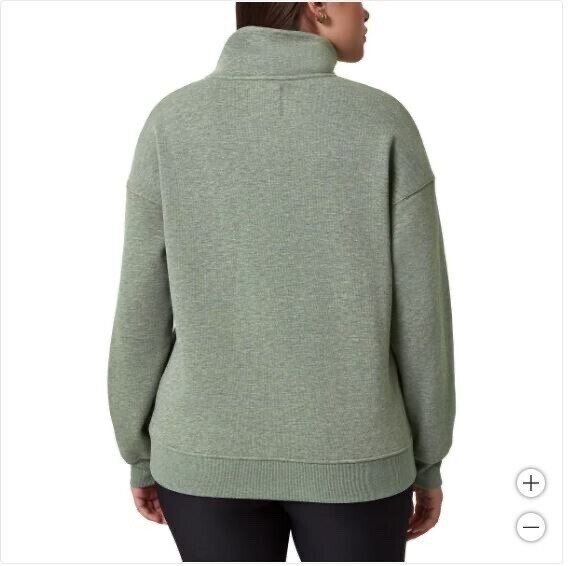 MONDETTA Women’s Heathered Full Zip Fleece, Heather Green, Size S