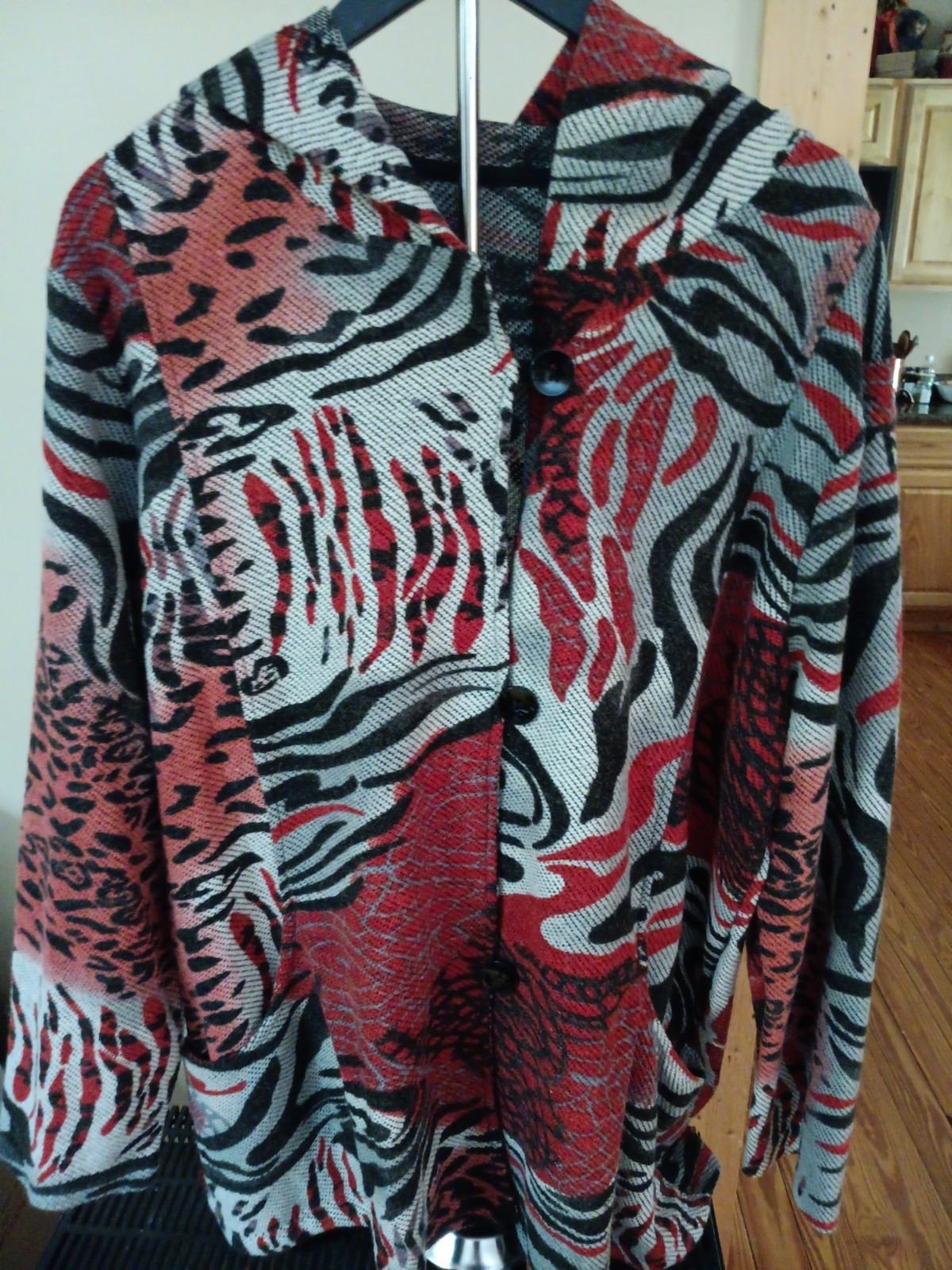Hooded Jacket Lightweight Red Black Grey Size 2xl