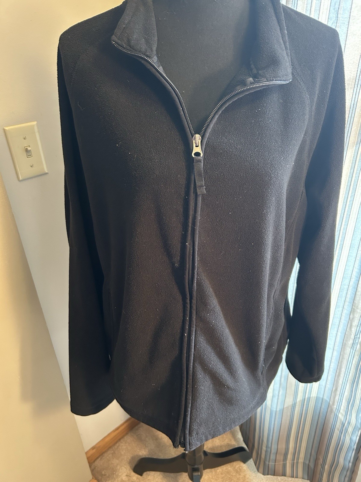 Merona Women’s Plus Size 1X black Zip Front Jacket Lightweight Casual Workwear