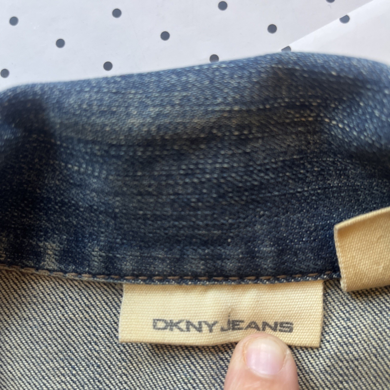 Y2K DKNY Jeans Fitted Denim Jacket Small Blue Wash Button Front Pocket