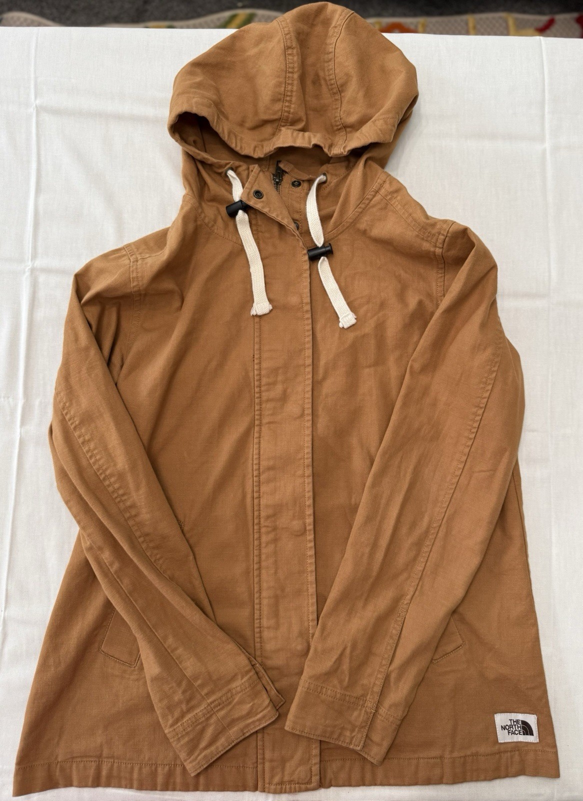 The North Face Women’s Shipler Canvas Full Zip Hoodie Jacket Tan NF0A3YSV Size S
