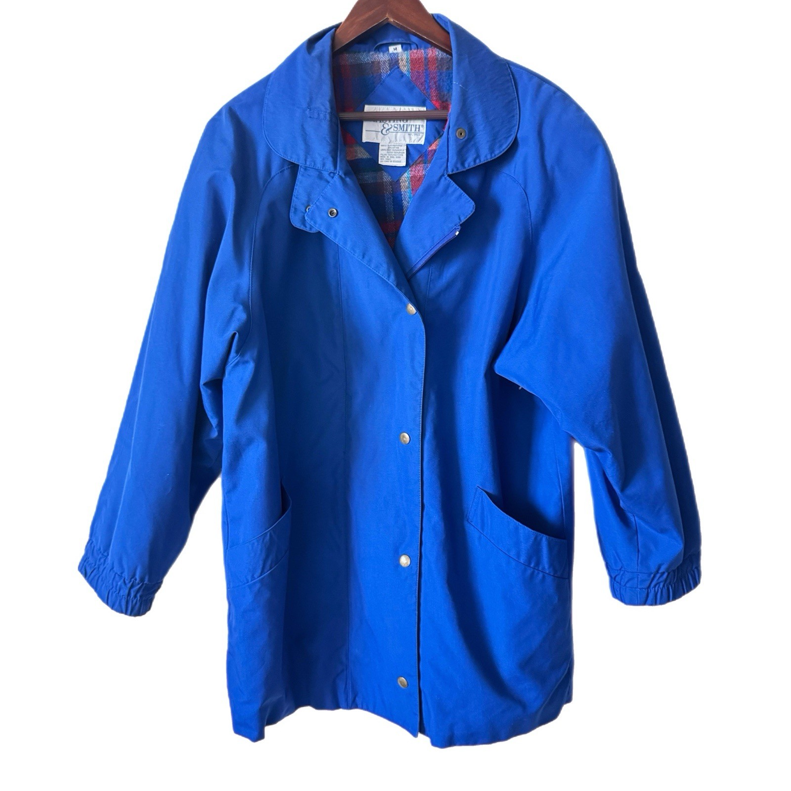 Hasting & Smith Coat Jacket Vintage Hong Kong Lined Zip & Button Pockets Sz M