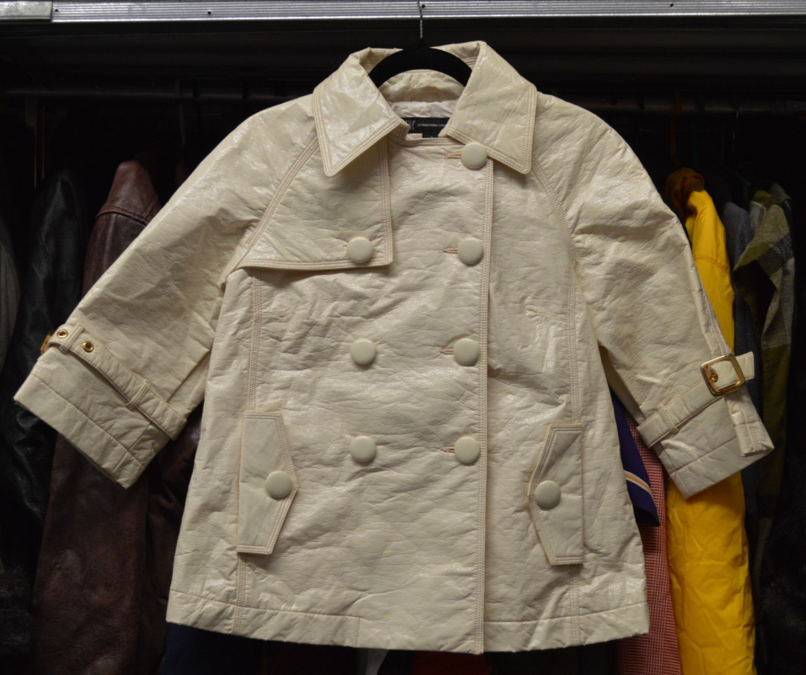 INC International Concepts Cream Double Breasted Jacket Coat Size S