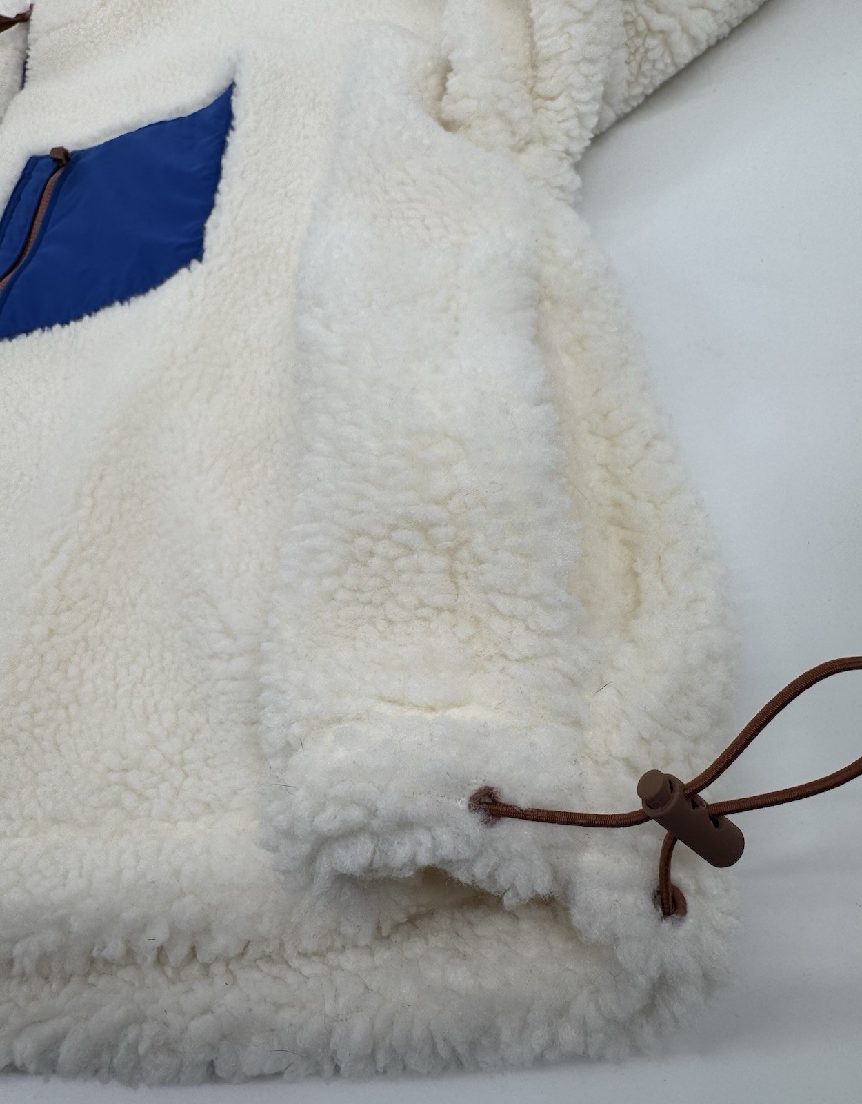 Fabletics Women’s Rylan Adjustable Hem Full Zip Sherpa Jacket Cream Sz 4XL Boxy