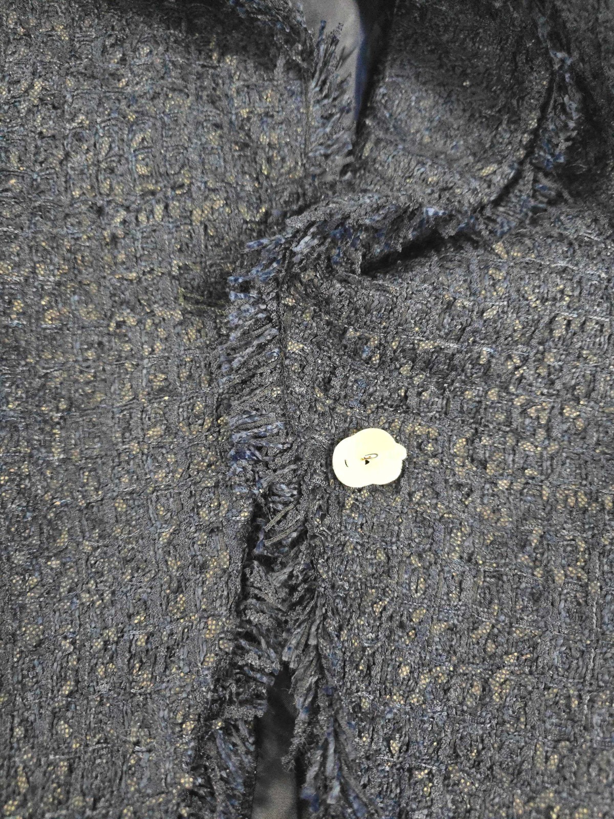 Giselle Single Breasted Tweed Blazer Navy THE NOLI SHOP
