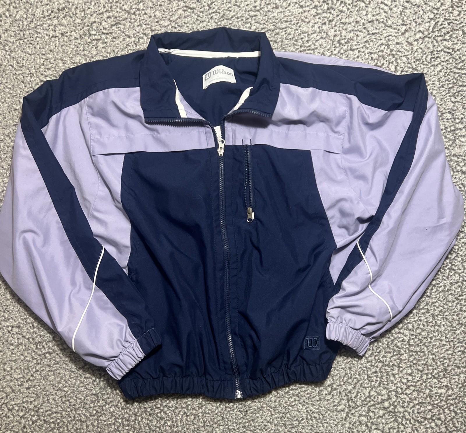 Woman’s Wilson Windbreaker Zip Up Jacket- Size Medium ( Made In Bangladesh )