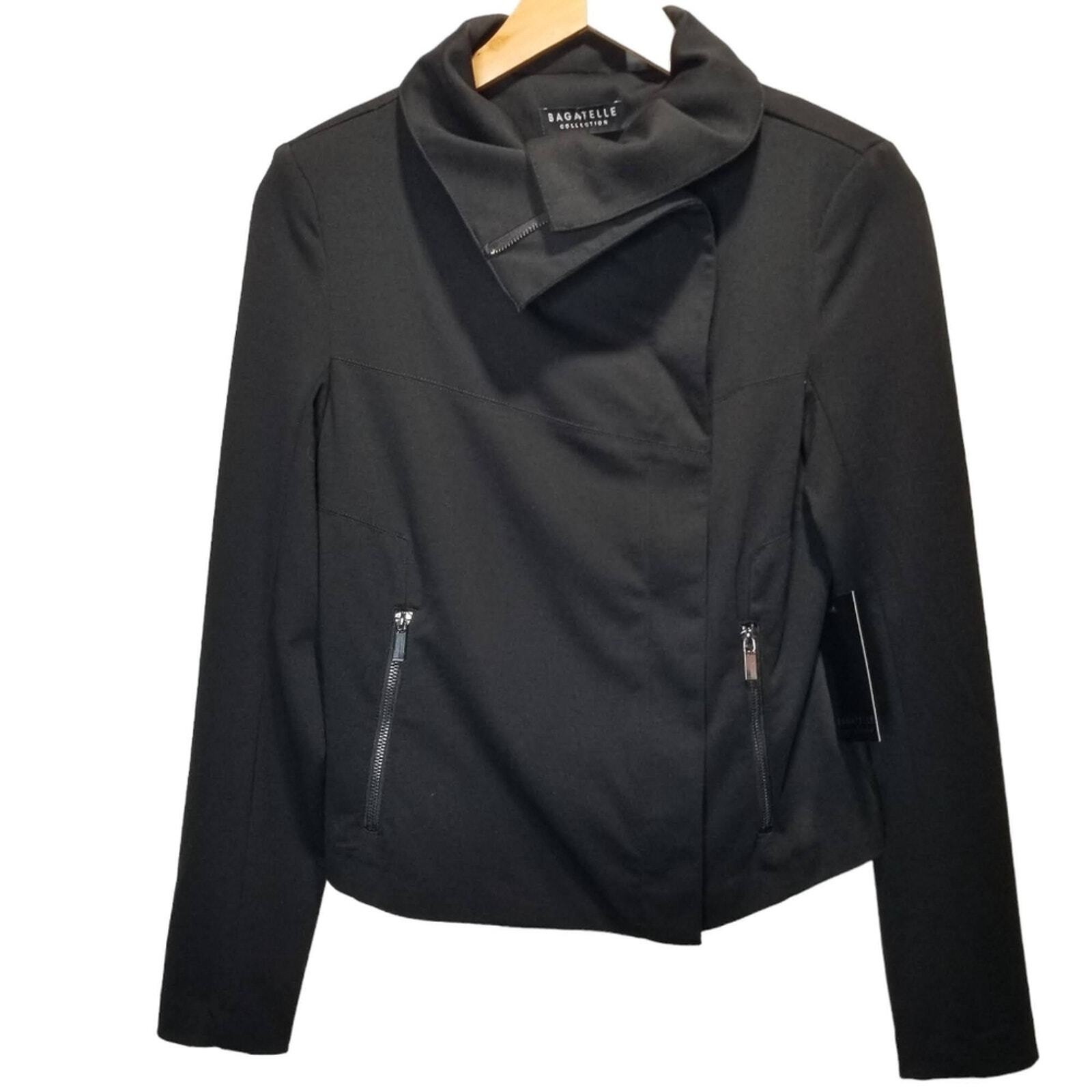 Bagatelle Jacket Small Moto Black Ponte Knit NWT