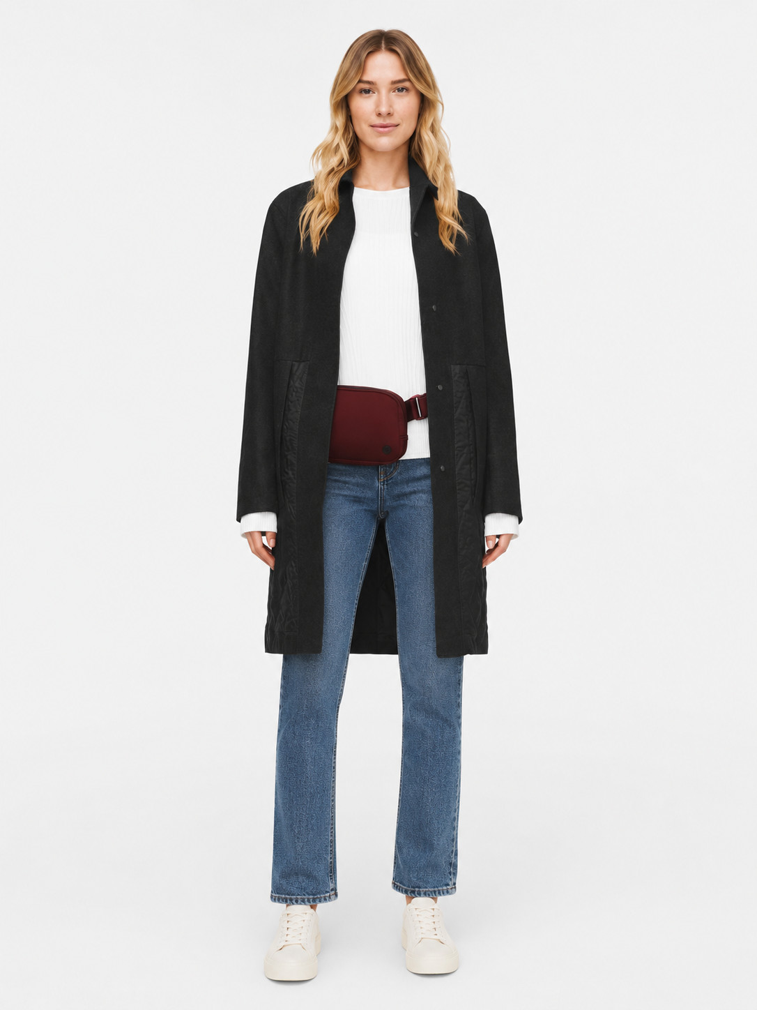 Lululemon Roam Far Wool Coat Heathered Black Size 12 Wool Blend