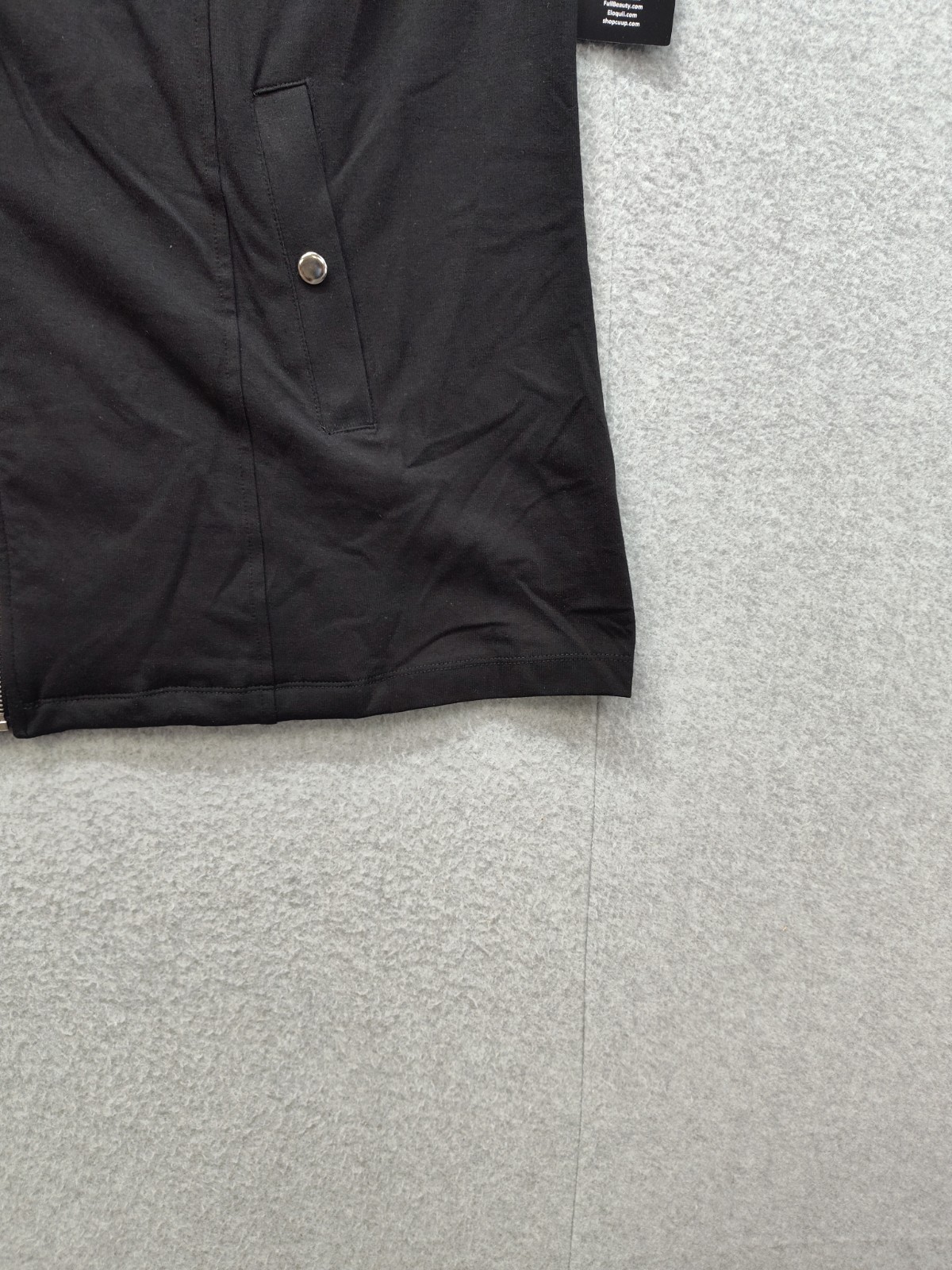 Suprema Studio Women Vest Jacket 0X Black Sleeveless Full Zip Casual Activewear