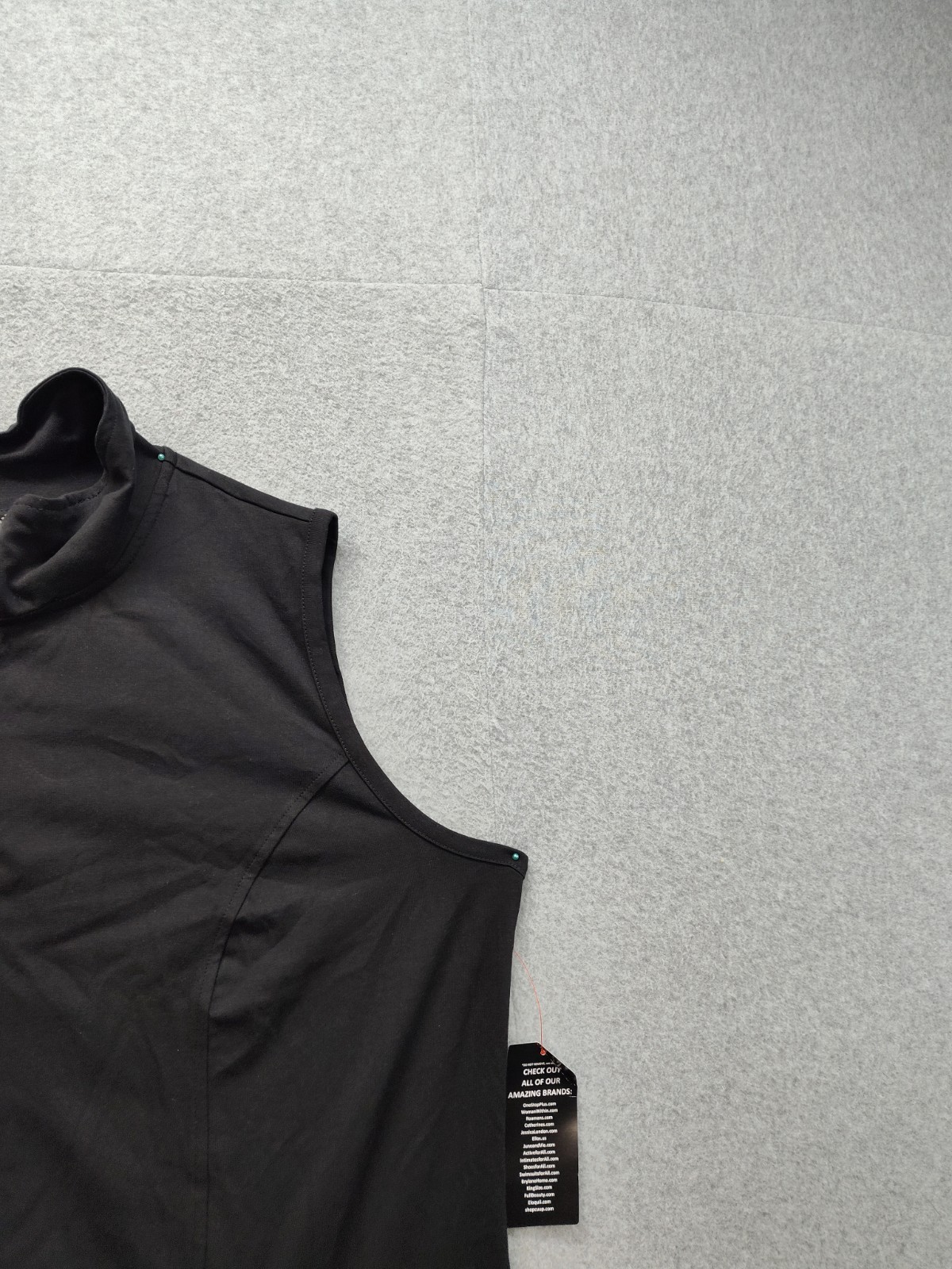 Suprema Studio Women Vest Jacket 0X Black Sleeveless Full Zip Casual Activewear