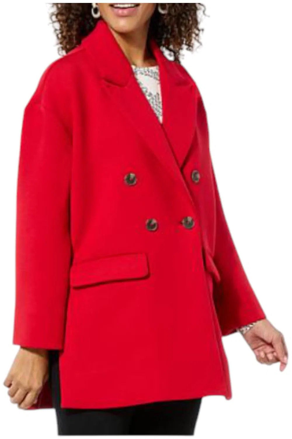 WynneLayers Women’s Smooth Operator Unstructured Knit Jacket Red