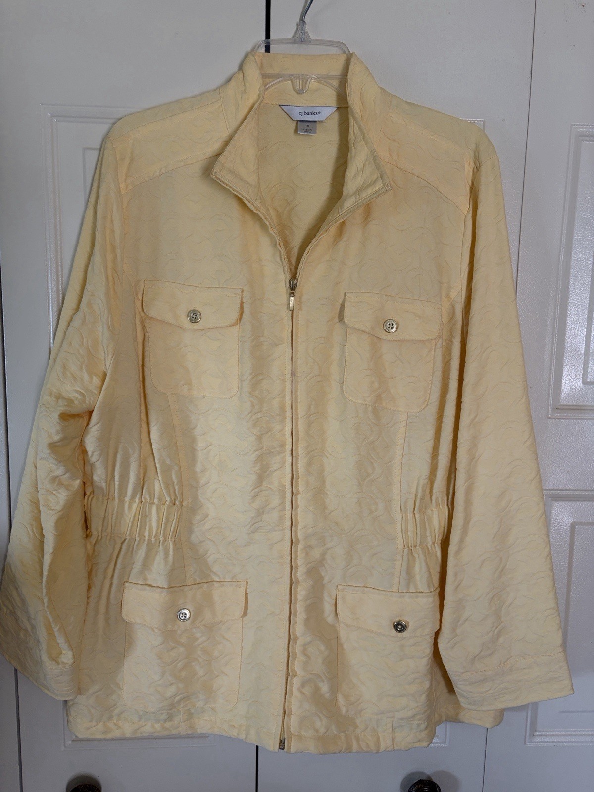 C&B Yellow Quilted Elegant Coastal Grandmother Upscale Preppy Timeless Size 1X