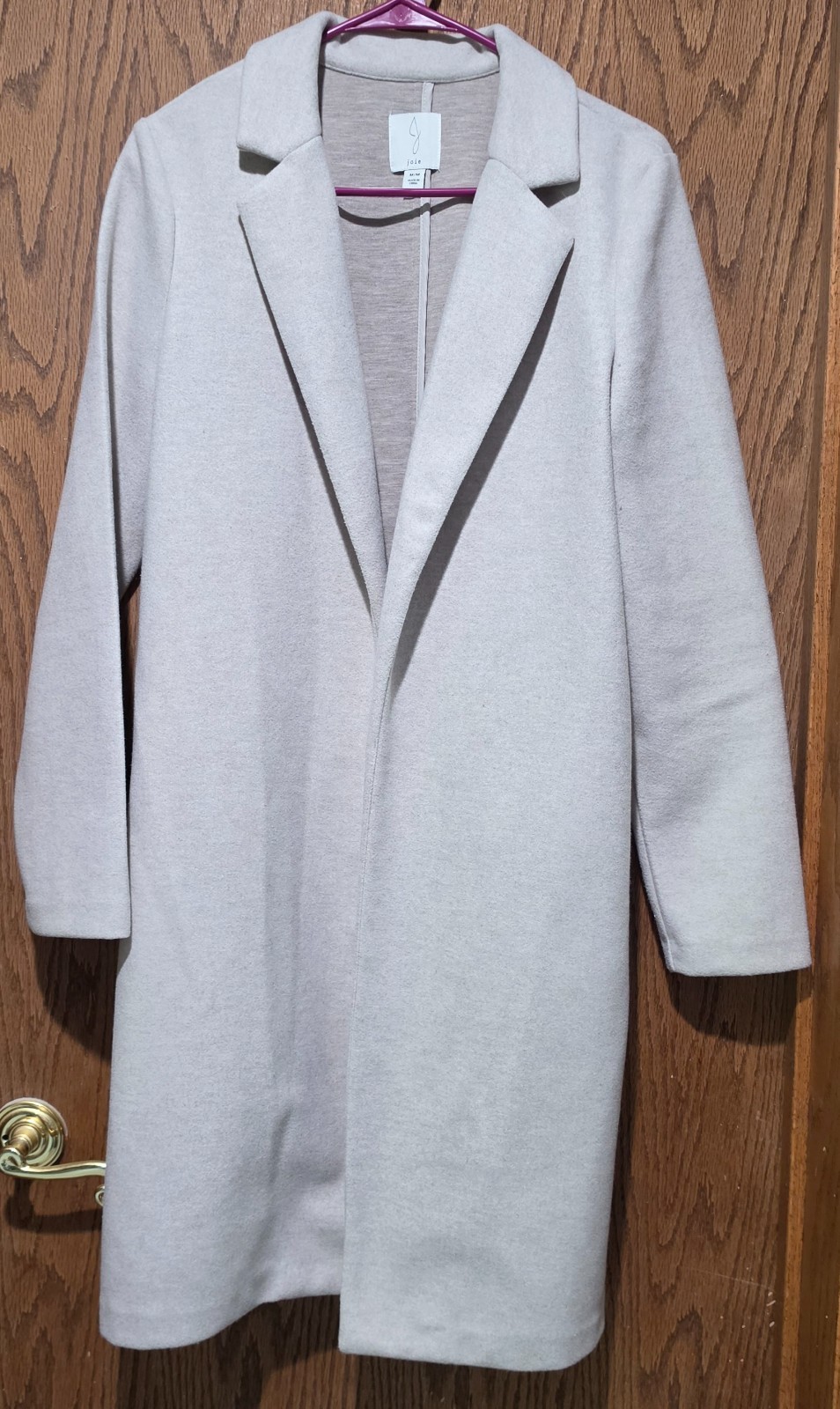WOMENS JOIE L/S OPEN JACKET COAT, LIGHT TAUPE, SOFT, SZ M MEDIUM EUC