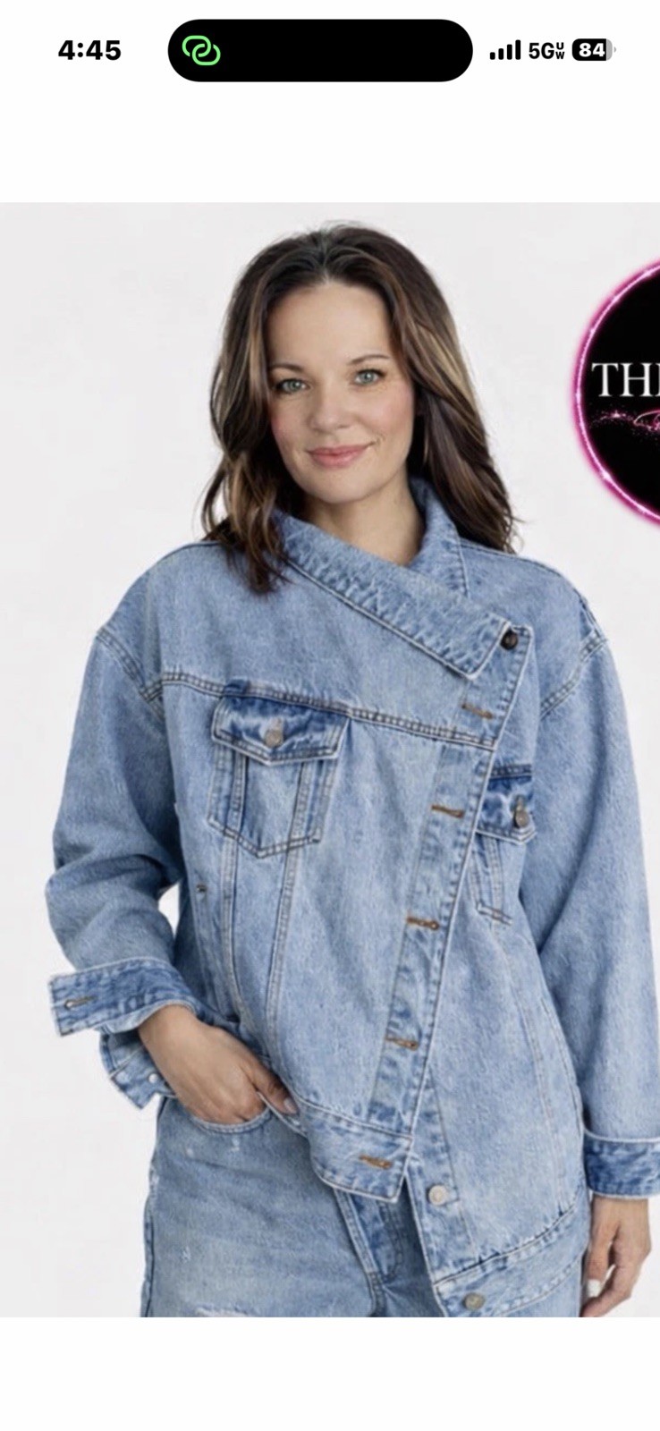 KBB by KAHLANA Women ‘The Denim Jacket’ Size Large Asymmetrical Light Wash