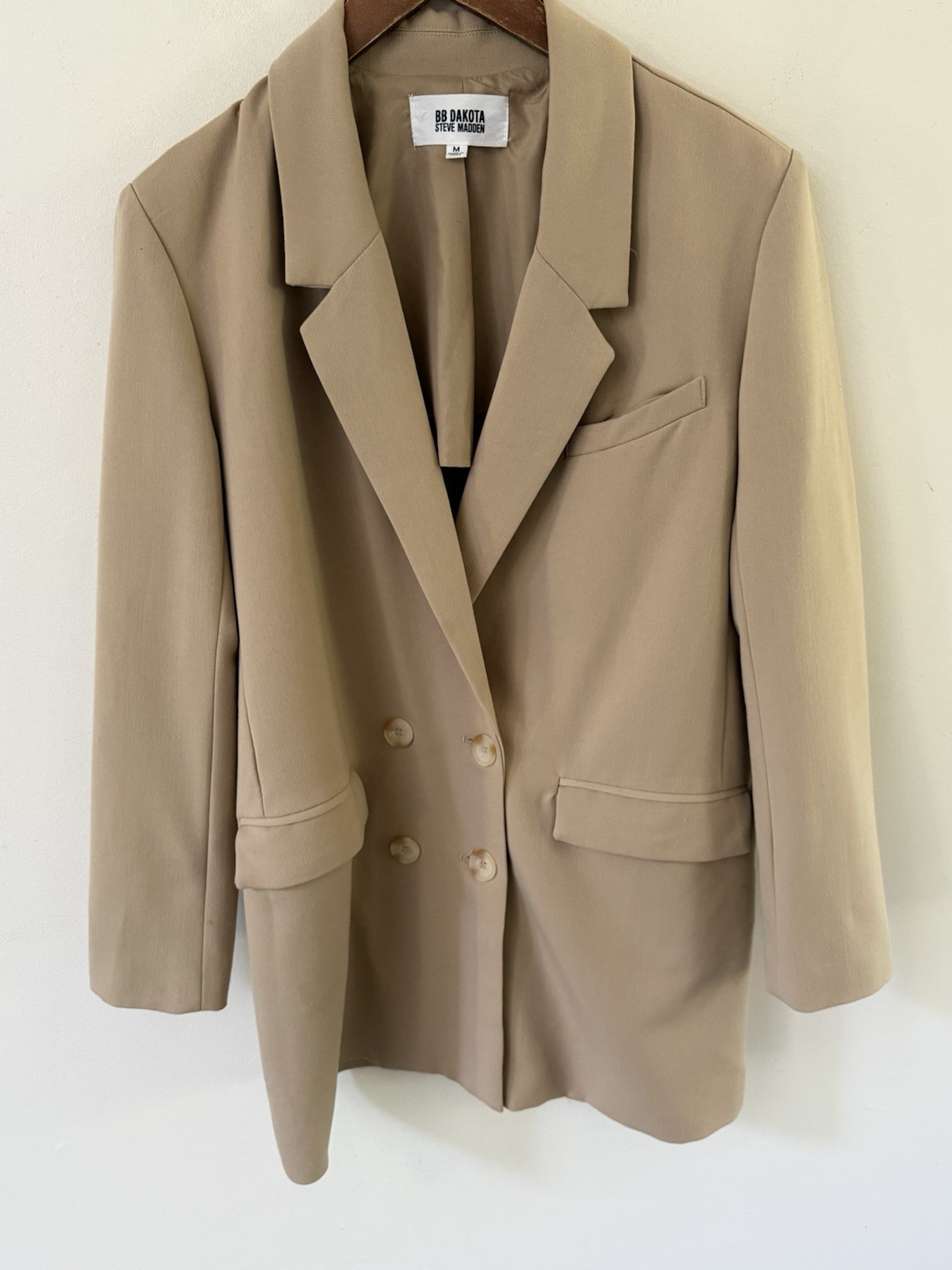 BB Dakota By Steve Madden Size M Womens Oversized Blazer Jacket Beige Tan City