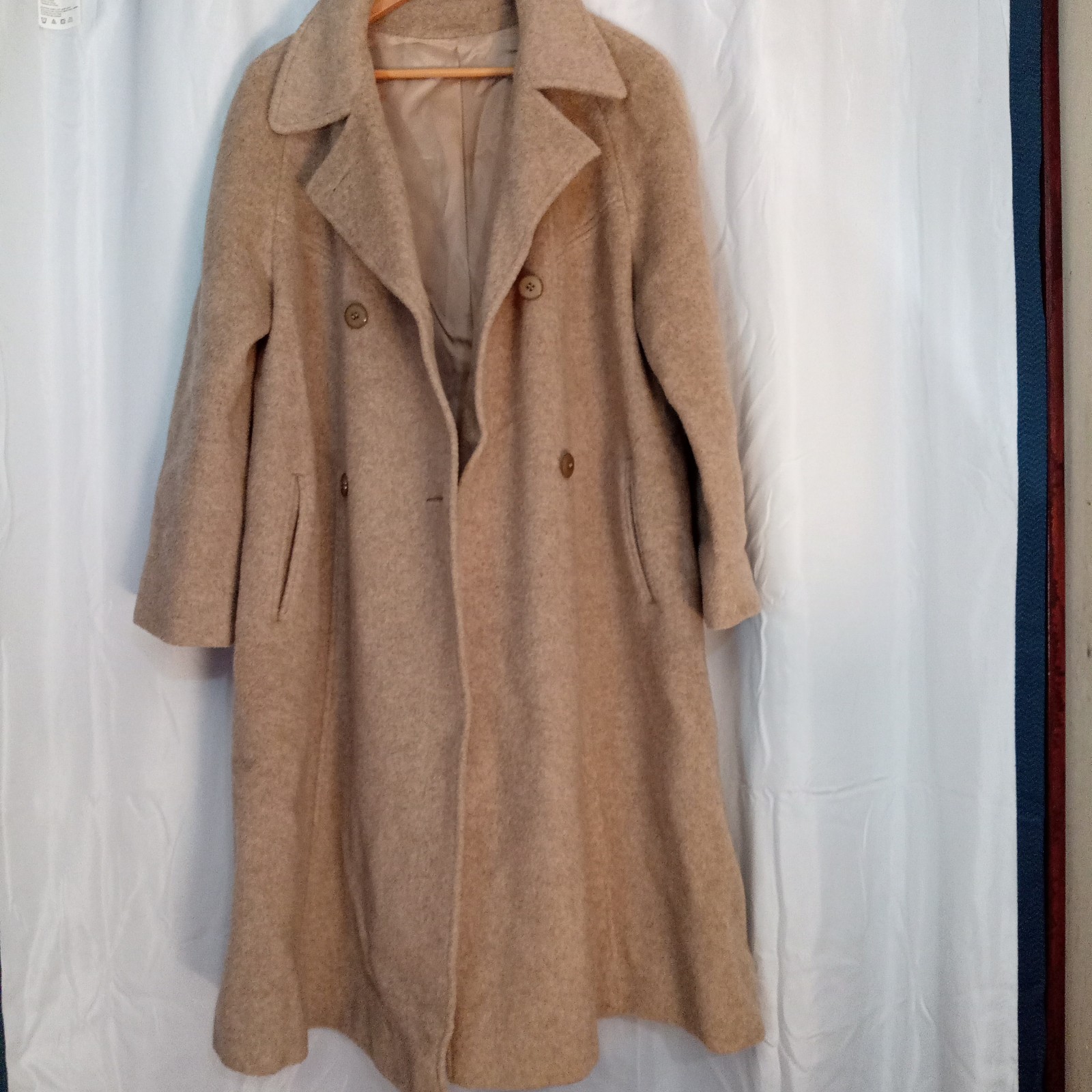 Warren Of Stafford For M.G Kinsler Vintage 100% Pure Wool Tan Women’s Coat