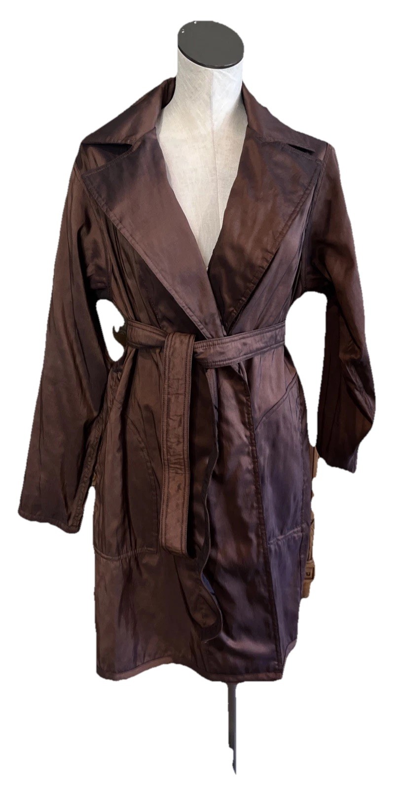 Mycra Pac Now Women S/M Donatella Raincoat Brown Black Reversible Travel A
