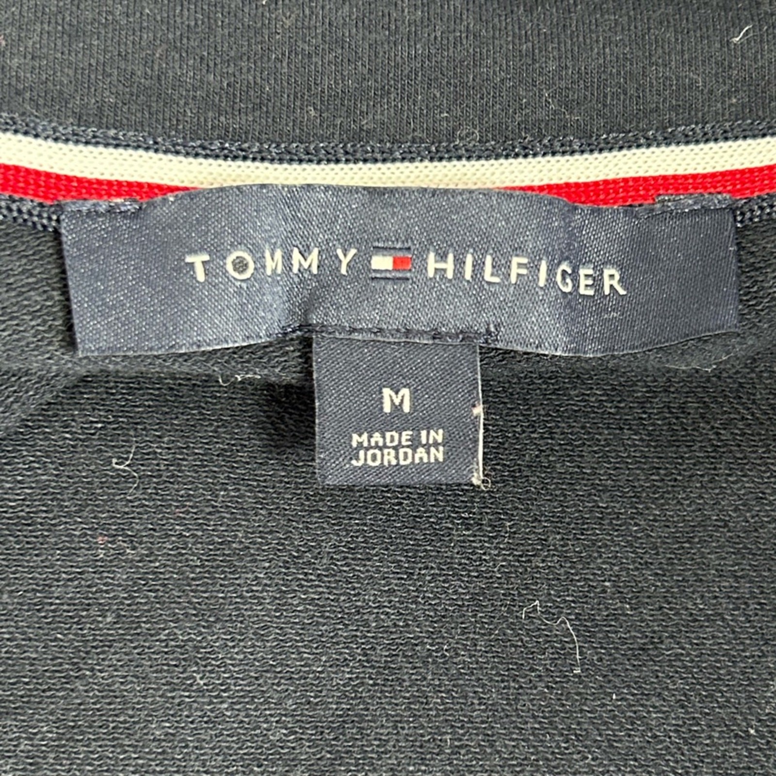 Tommy Hilfiger Military Band Jacket Womens M Navy Gold Button Cropped Cotton