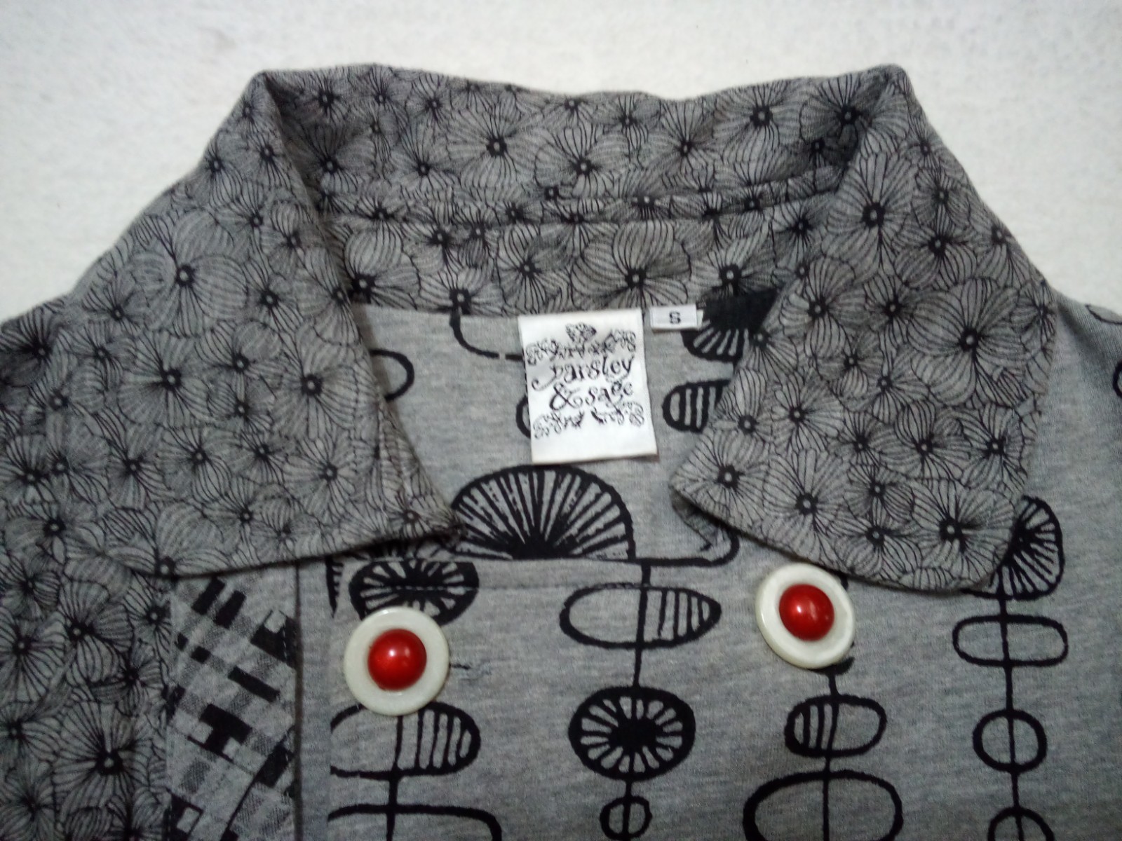Parsley & Sage Jacket Women S Gray Floral Lined Belted
